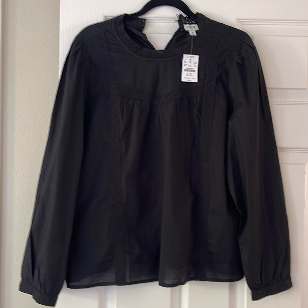 Brand new embroidered J crew top
